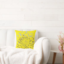 Dahlia Yellow Throw Pillow