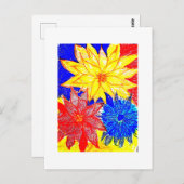 Dahlias Contrasting  ポストカード (正面/裏面)