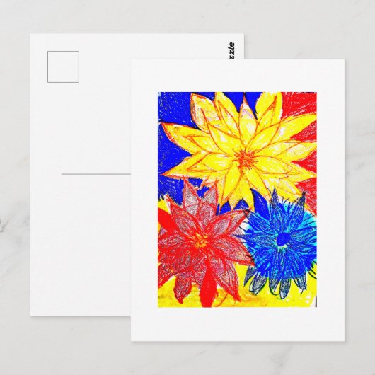 Dahlias Contrasting  ポストカード (正面/裏面)