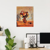Dahlias in a Copper Vase by Gauguin ポスター (ホームオフィス)