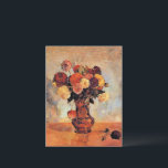 Dahlias in a Copper Vase by Gauguin ポストカード<br><div class="desc">Paul Gauguin's popular painting,  Dahlias in a Copper Vase,  1885.</div>