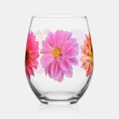 Dahlias Stemless Wine Glass ステムなしワイングラス (左)