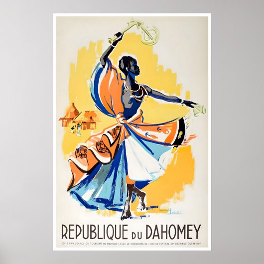 Dahomey Africa Art Vintage Travel Poster Print ポスター (正面)