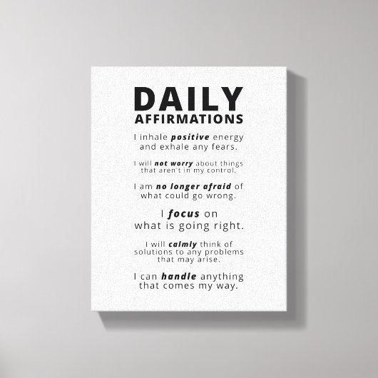 Daily Affirmations | 励ましの言葉 キャンバスプリント (正面)
