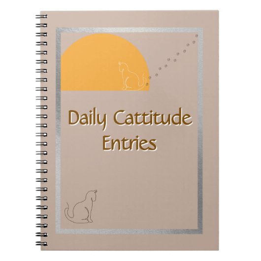 Daily Cattitude Entries -Fun Spiral Photo Notebook ノートブック (正面)