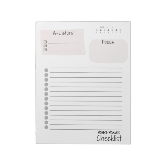 Daily Checklist – Customizable Tear-Off Notepad ノートパッド (回転)