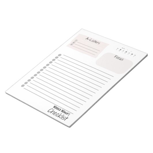 Daily Checklist – Customizable Tear-Off Notepad ノートパッド (アングル)