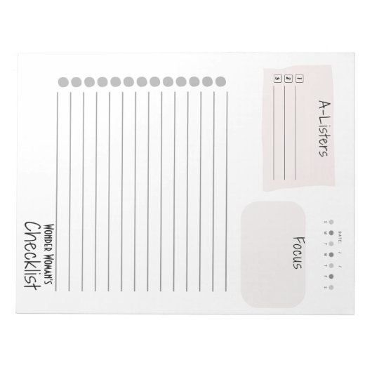 Daily Checklist – Customizable Tear-Off Notepad ノートパッド (正面)