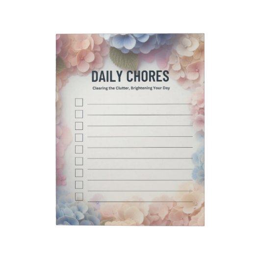 Daily Chores Hydrangeaページ ノートパッド (回転)