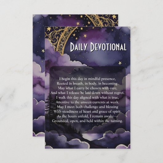Daily Devotional Pagan Prayer Pocket Ritual Card 招待状 (正面/裏面)