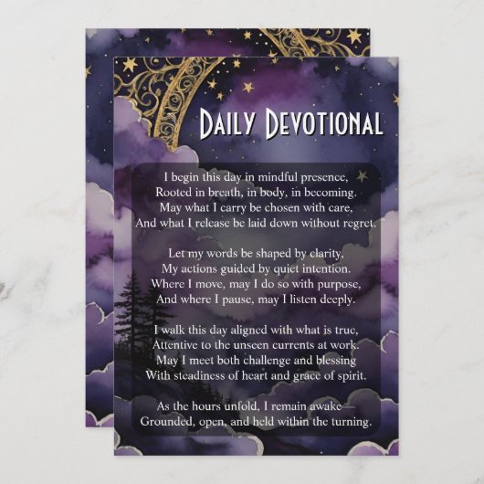 Daily Devotional Pagan Prayer Pocket Ritual Card 招待状 (正面/裏面)