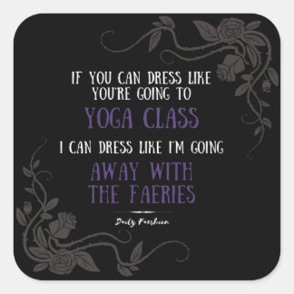 Daily Faeshionスローガン – ブラックステッカー スクエアシール