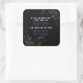 Daily Faeshionスローガン – ブラックステッカー スクエアシール (バッグ)