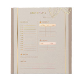  Daily Fitness Planner gold classic watercolor  ノートパッド