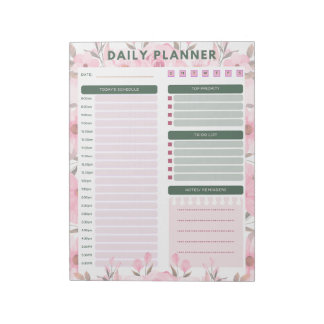 daily floral planner Notepad ノートパッド