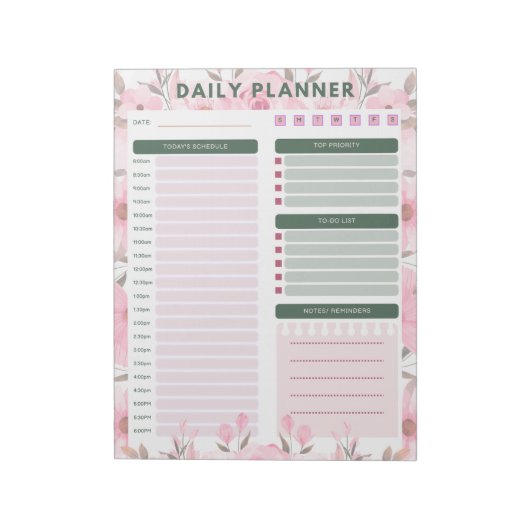 daily floral planner Notepad ノートパッド (回転)
