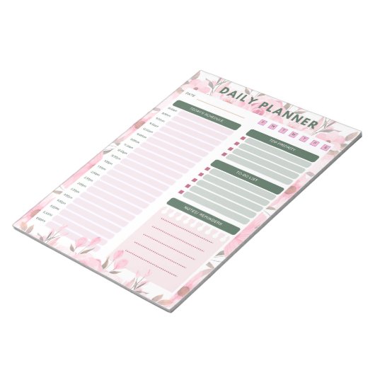 daily floral planner Notepad ノートパッド (アングル)