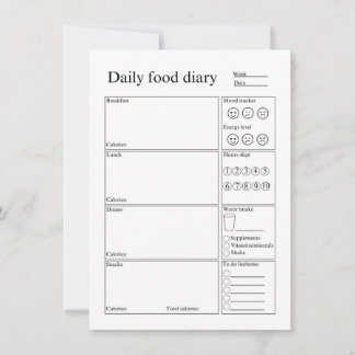 Daily food diary ノートカード