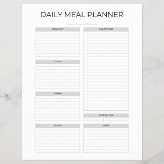 Daily Meal Planner | Simple Minimalistic Clean チラシ