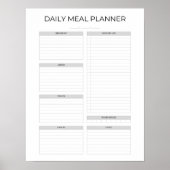 Daily Meal Planner | Simple Minimalistic Clean ポスター (正面)