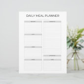 Daily Meal Planner | Simple Minimalistic Clean レターヘッド (スタンド正面)