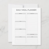 Daily Meal Planner | Simple Minimalistic Clean 招待状 (正面)
