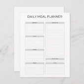 Daily Meal Planner | Simple Minimalistic Clean 招待状 (正面/裏面)