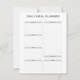 Daily Meal Planner | Simple Minimalistic Clean 招待状