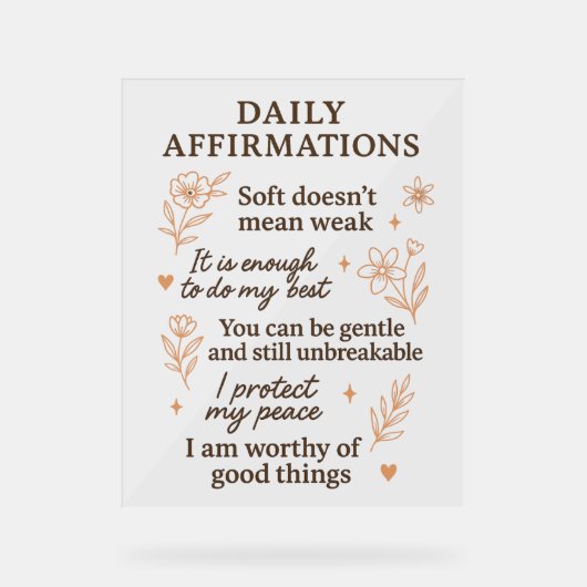 Daily Mental Health Reminder  | Self Love Healing  アクリルサイン (正面)