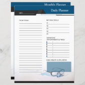 Daily, Monthly Planner Template (正面/裏面)