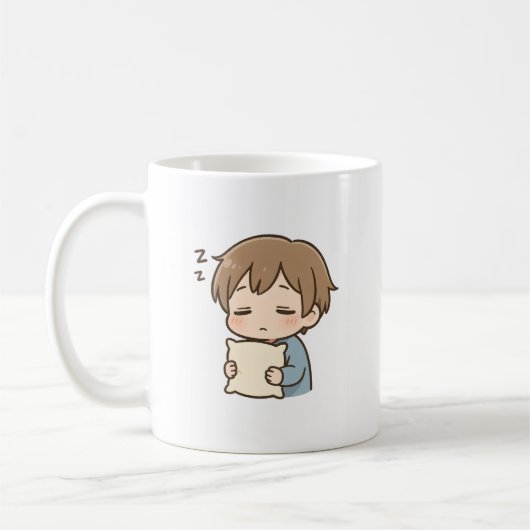 Daily Mood “Sleepy” Cute Chibi Mug コーヒーマグカップ (左)