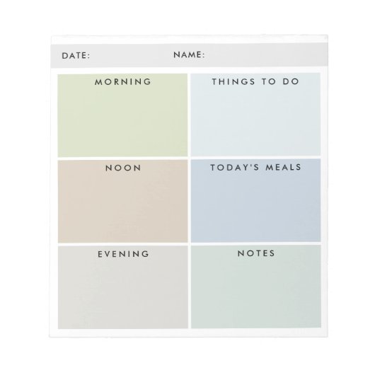 Daily Organizer For Him - Muted Shades ノートパッド (正面)