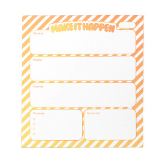 Daily Planner Notepad - Yellow Striped ノートパッド