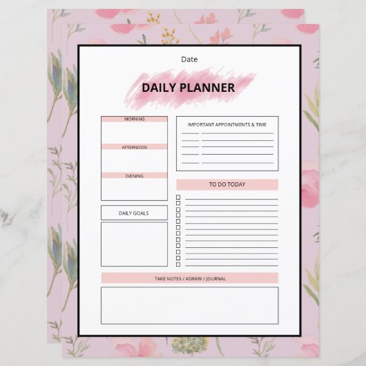 Daily Planner Template (正面/裏面)