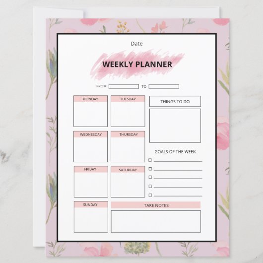 Daily Planner Template (裏面)