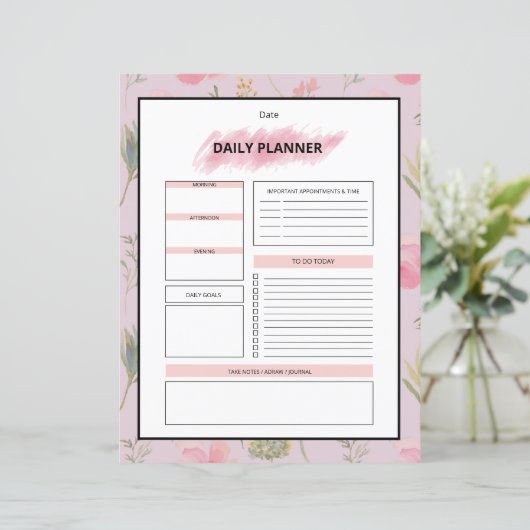 Daily Planner Template (スタンド正面)