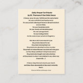 Daily Prayer for Priests by St. Therese Holy Card 名刺 (裏面)