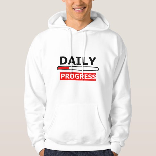 Daily Progress Motivational Hoodie – Red Smile パーカ (正面)