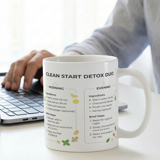 Daily Reset Drink Guide Lemon Mint Chamomile コーヒーマグカップ