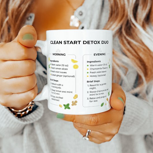Daily Reset Drink Guide Lemon Mint Chamomile コーヒーマグカップ