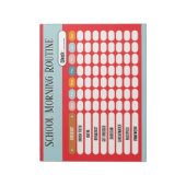 Daily Routine Checklist for Kids Morning & School  ノートパッド (回転)