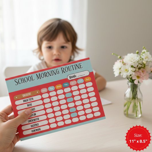 Daily Routine Checklist for Kids Morning & School  ノートパッド