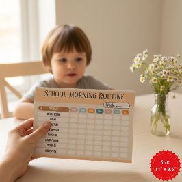 Daily Routine Checklist for Kids Morning & School  ノートパッド