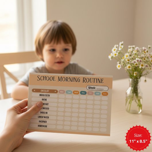 Daily Routine Checklist for Kids Morning & School  ノートパッド