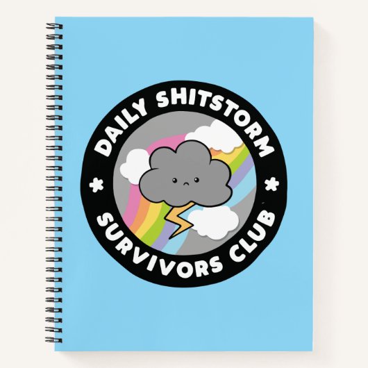 Daily Shitstorm Survivors Club Funny Storm Cloud ノートブック (正面)