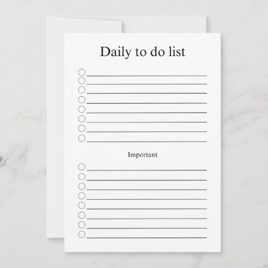 Daily to do list ノートカード (正面)