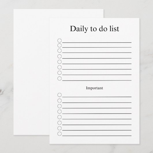 Daily to do list ノートカード (正面/裏面)
