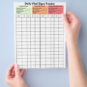 Daily Vital Signs Log Diary Patient Education チラシ (手)