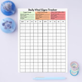 Daily Vital Signs Log Diary Patient Education チラシ (シングル)