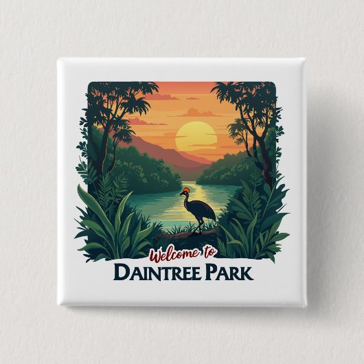Daintree National Australian Parkへようこそ 缶バッジ (正面)